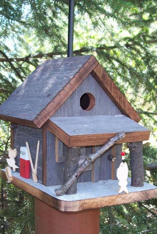 Country Pine Handcrafted Bait Shop Birdhouse