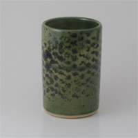 Pottery Green and Black Jar