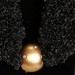 Black with Gold Thread Scarf Necklace and Gold Bead