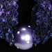 Navy, Royal, Aqua, and Purple Scarf Necklace with Purple Bead