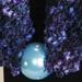 Teal, Royal, Navy and Purple Scarf Necklace with Teal Bead