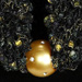 Dark Green and Yellow Scarf Necklace with Gold Bead