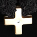 Black Scarf Necklace with Gold Cross Bead