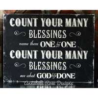 Count Your Blessings Word Art Sign