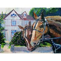 Horses of Mackinac Island Oil Painting
