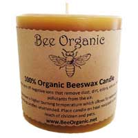 Bee Organic Beeswax Candles Small Pillar