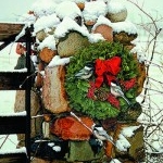 Giclee Art Christmas Wreath and Birds by award-winning Michigan artist Russell Cobane