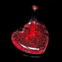 Red Heart Blown Glass Ring Holder