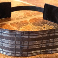 Silver Plaid No-Slip Headband