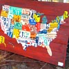 License Plate Art - Medium USA Map