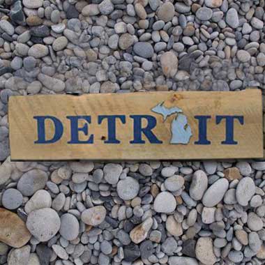 Michigan Barnwood Detroit Sign