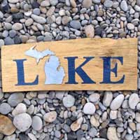 Michigan Barnwood Lake Sign