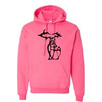 Michigan Deer Hoodie – Black on Pink