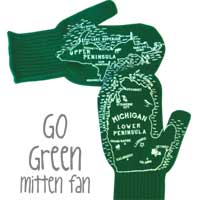 Go Green Michigan Mittens