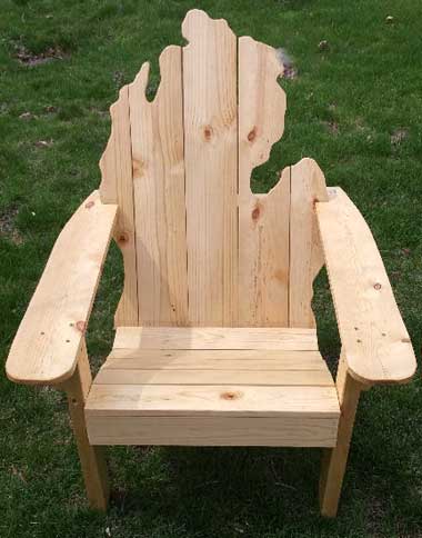 Michigan Adirondack Chair Shown in White Pine 