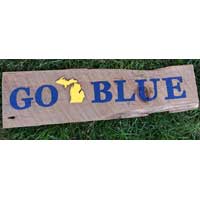Michigan Barnwood GO BLUE Sign