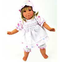 18 Inch English Doll in White Dress