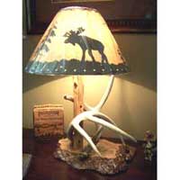 Burl and Cedar Antler Lamp