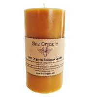 Bee Organic Beeswax Candle Large Pillar 3? x 6.5?