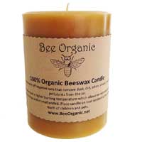 Bee Organic Beeswax Candle Medium Pillar 3? x 4.5?