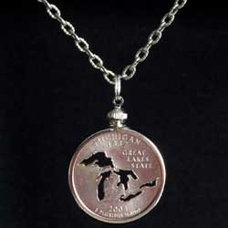 Great Lakes Quarter Necklace