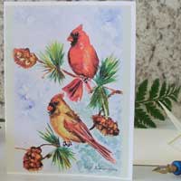 Cardinal Pair Greeting Card