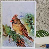 Lady Cardinal Greeting Card