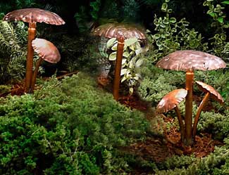 Mushroom Cap Copper Led Landscape, Copper Landscape Lighting
